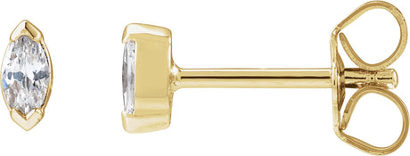14K Gold Marquise Lab-Grown Diamond Stud Earrings - Yellow Gold