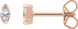 14K Gold Marquise Lab-Grown Diamond Stud Earrings - Rose Gold
