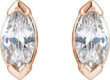14K Gold Marquise Lab-Grown Diamond Stud Earrings - Rose Gold - view 2