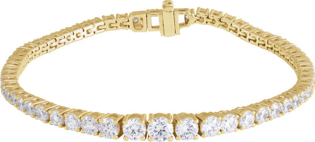 14K Gold Round Lab-Grown Diamond Line Bracelet – 6 CTW - Yellow Gold