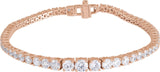14K Gold Round Lab-Grown Diamond Line Bracelet – 6 CTW - Rose Gold