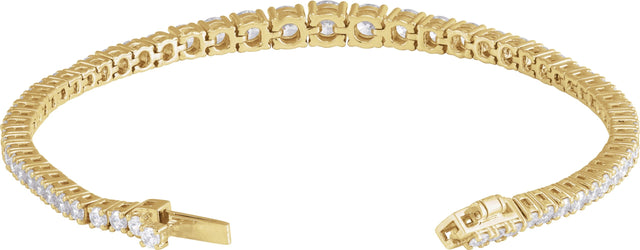14K Gold Round Lab-Grown Diamond Line Bracelet – 6 CTW - Yellow Gold - view 3