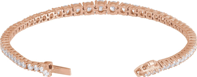 14K Gold Round Lab-Grown Diamond Line Bracelet – 6 CTW - Rose Gold - view 3