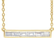 14K Gold Straight Baguette Lab-Grown Diamond Lab-Grown Bar Necklace - Yellow Gold