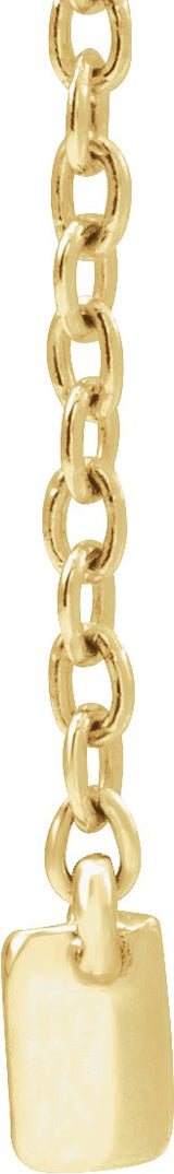 14K Gold Straight Baguette Lab-Grown Diamond Lab-Grown Bar Necklace - Yellow Gold - view 2