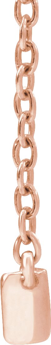 14K Gold Straight Baguette Lab-Grown Diamond Lab-Grown Bar Necklace - Rose Gold - view 2