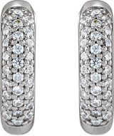 14K Gold Round Lab-Grown Diamond Hoop Earrings – 1/4 CTW - White Gold - view 2