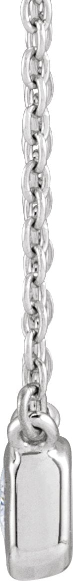 14K Gold Emerald Lab-Grown Diamond Necklace - White Gold - view 2