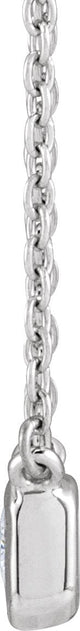 14K Gold Emerald Lab-Grown Diamond Necklace - White Gold - view 2