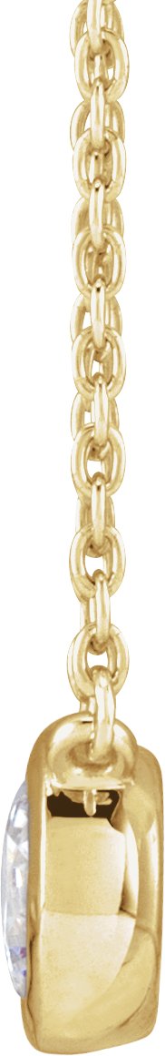 14K Gold Round Lab-Grown Diamond Necklace - Yellow Gold - view 2