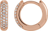 14K Gold Round Lab-Grown Diamond Hoop Earrings – 1/4 CTW - Rose Gold