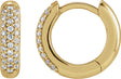 14K Gold Round Lab-Grown Diamond Hoop Earrings – 1/4 CTW - Yellow Gold