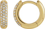 14K Gold Round Lab-Grown Diamond Hoop Earrings – 1/4 CTW - Yellow Gold