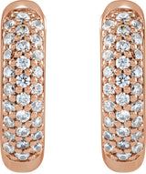 14K Gold Round Lab-Grown Diamond Hoop Earrings – 1/4 CTW - Rose Gold - view 2