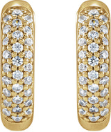 14K Gold Round Lab-Grown Diamond Hoop Earrings – 1/4 CTW - Yellow Gold - view 2