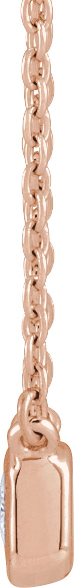 14K Gold Emerald Lab-Grown Diamond Necklace - Rose Gold - view 2