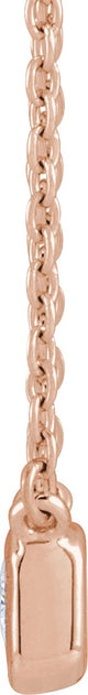 14K Gold Emerald Lab-Grown Diamond Necklace - Rose Gold - view 2