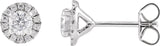 14K Gold Round Lab-Grown Diamond Cocktail-Style Halo-Style Stud Earrings - White Gold