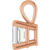 14K Gold Lab-Grown Diamond Emerald 4-Prong Solitaire Pendant - Rose Gold - view 7