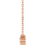 14K Gold Round Natural Diamond Bezel-Set Solitaire Necklace – up to 0.015 CTW - Rose Gold - view 6