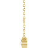 14K Gold Round Natural Diamond Bezel-Set Solitaire Necklace – up to 0.015 CTW - Yellow Gold - view 6