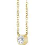 14K Gold Round Natural Diamond Bezel-Set Solitaire Necklace – up to 0.015 CTW - Yellow Gold - view 5