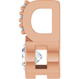 14K Gold Round Natural White Sapphire Accented Bezel-Set Pendant - Rose Gold - view 6