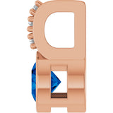 14K Gold Round Lab-Grown Blue Sapphire Accented Bezel-Set Pendant - Rose Gold - view 6