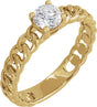 14K Gold Round Lab-Grown Diamond Ring - Yellow Gold