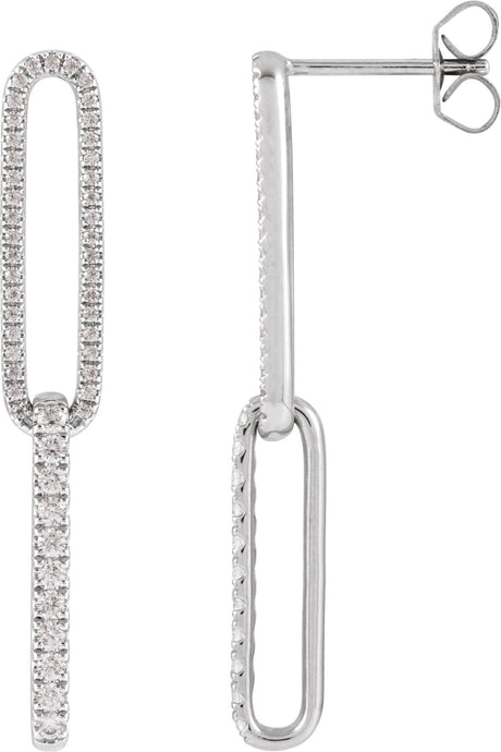 14K Gold Round Lab-Grown Diamond Earrings – 1.4mm Stones - White Gold