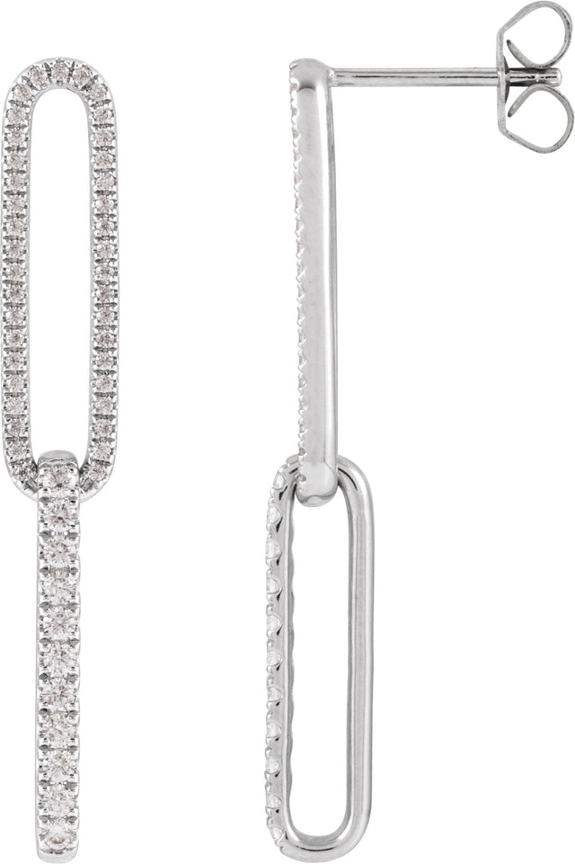 14K Gold Round Lab-Grown Diamond Earrings – 1.4mm Stones - White Gold
