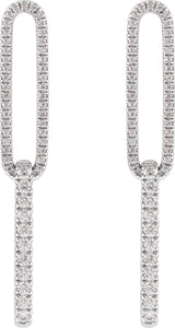 14K Gold Round Lab-Grown Diamond Earrings – 1.4mm Stones - White Gold - view 2