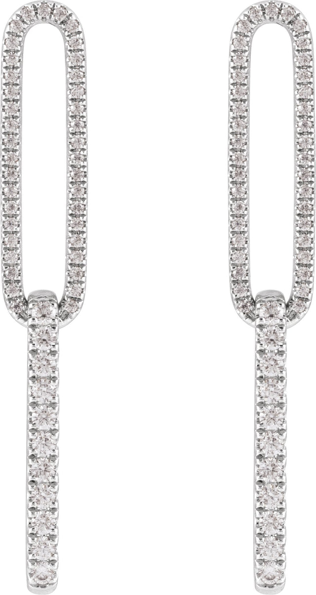 14K Gold Round Lab-Grown Diamond Earrings – 1.4mm Stones - White Gold - view 2