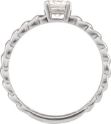 14K Gold Round Lab-Grown Diamond Ring - White Gold - view 3