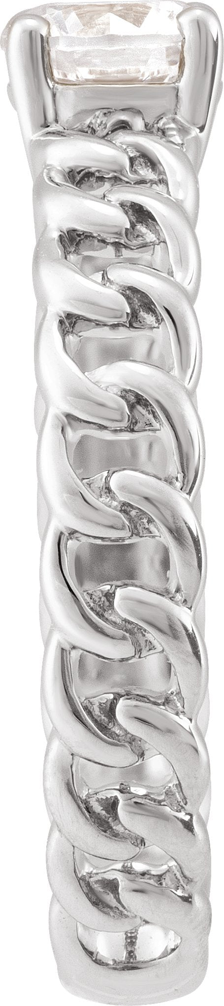 14K Gold Round Lab-Grown Diamond Ring - White Gold - view 2