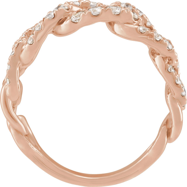 14K Gold Round Lab-Grown Diamond Ring – 2.1mm Stones - Rose Gold - view 2