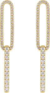 14K Gold Round Lab-Grown Diamond Earrings – 1.4mm Stones - Yellow Gold - view 2