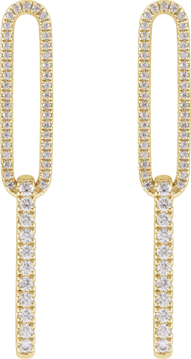 14K Gold Round Lab-Grown Diamond Earrings – 1.4mm Stones - Yellow Gold - view 2