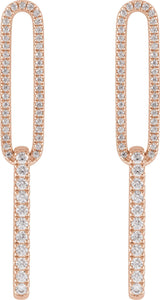 14K Gold Round Lab-Grown Diamond Earrings – 1.4mm Stones - Rose Gold - view 2