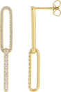 14K Gold Round Lab-Grown Diamond Earrings – 1.4mm Stones - Yellow Gold