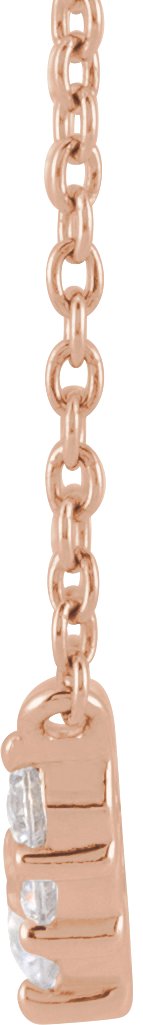14K Gold Round Lab-Grown Diamond Graduated Necklace – 1/3 CTW - Rose Gold - view 2