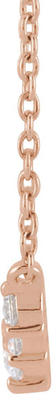 14K Gold Round Lab-Grown Diamond Graduated Necklace – 1/3 CTW - Rose Gold - view 2
