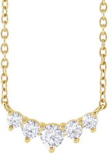 14K Gold Round Lab-Grown Diamond Graduated Necklace – 1/3 CTW - Yellow Gold