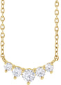 14K Gold Round Lab-Grown Diamond Graduated Necklace – 1/3 CTW - Yellow Gold