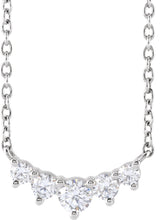 14K Gold Round Lab-Grown Diamond Graduated Necklace – 1/3 CTW - White Gold