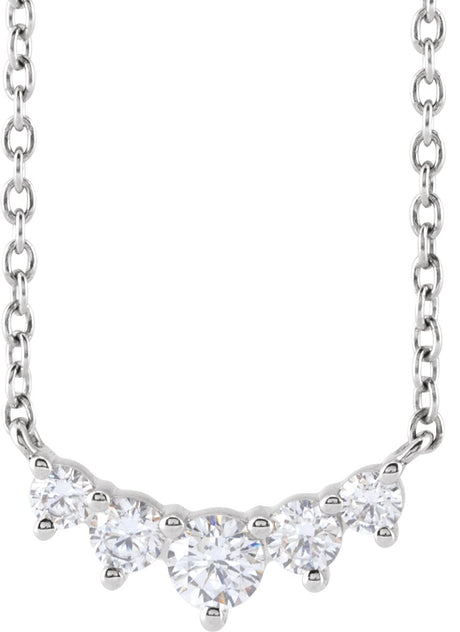 14K Gold Round Lab-Grown Diamond Graduated Necklace – 1/3 CTW - White Gold