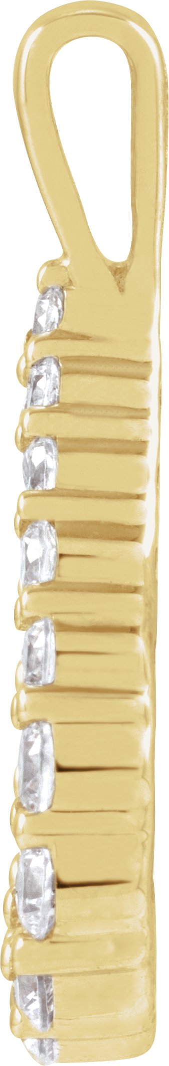 14K Gold Round Lab-Grown Diamond Pendant - Yellow Gold - view 2