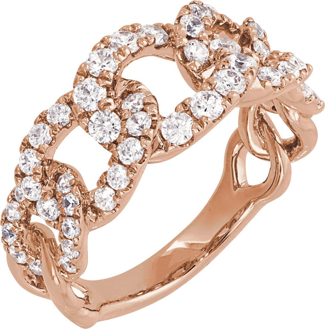 14K Gold Round Lab-Grown Diamond Ring – 2.1mm Stones - Rose Gold