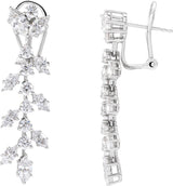 14K Gold Marquise Lab-Grown Diamond Earrings - White Gold