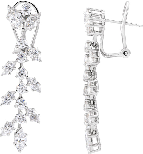 14K Gold Marquise Lab-Grown Diamond Earrings - White Gold